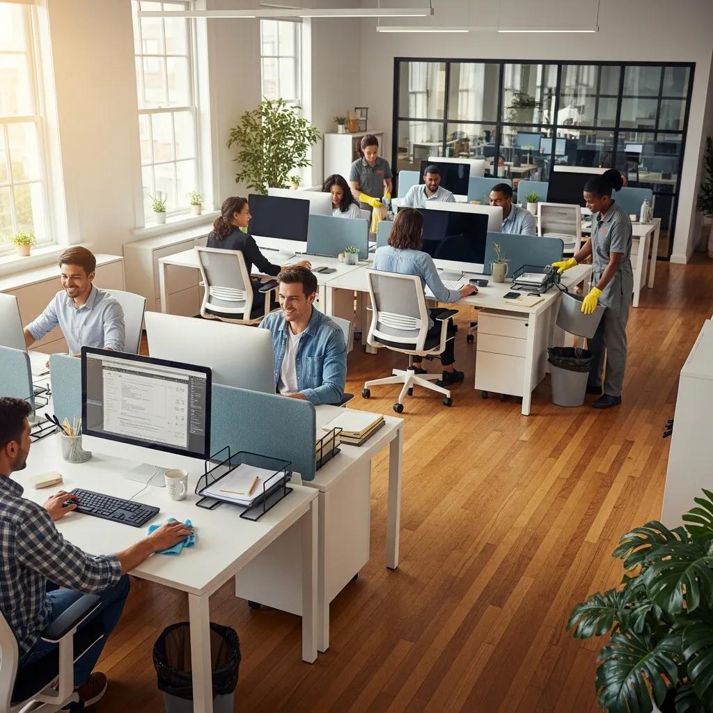 Spotless office boosting employee focus and morale