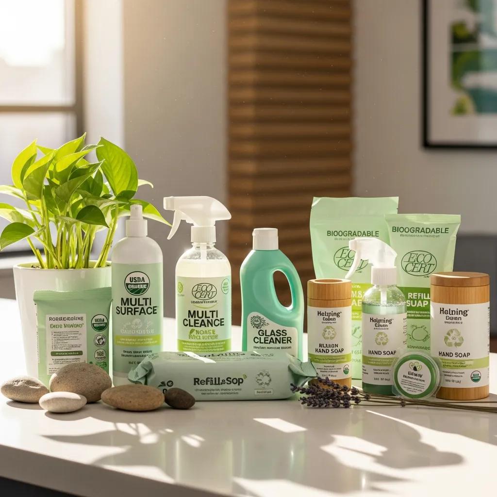 Eco-friendly cleaning supplies and sustainable practices for office hygiene