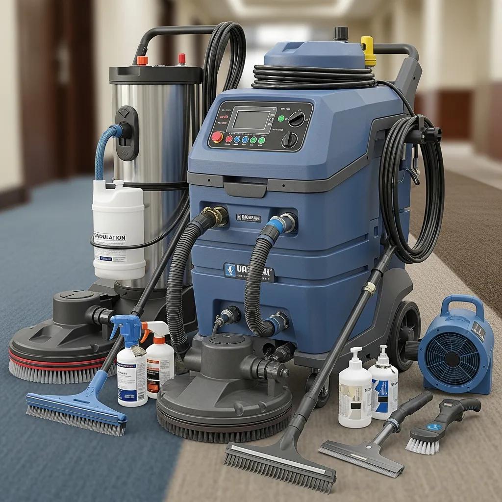 Commercial carpet cleaning tools: hot water extraction and encapsulation equipment