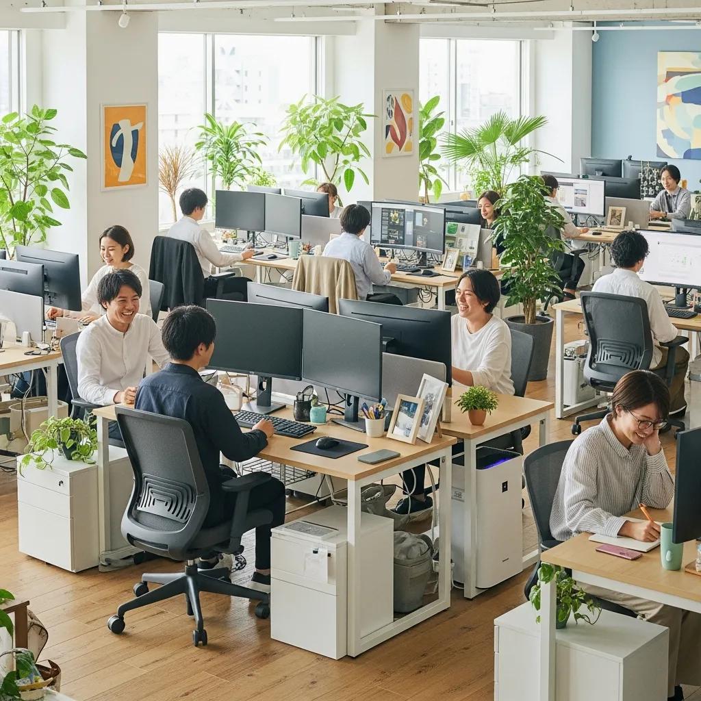 Bright, clean office interior showing improved employee health and focus