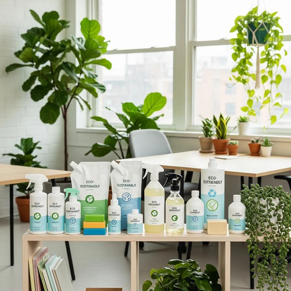 Eco-friendly cleaning supplies used by McCoy Maintenance