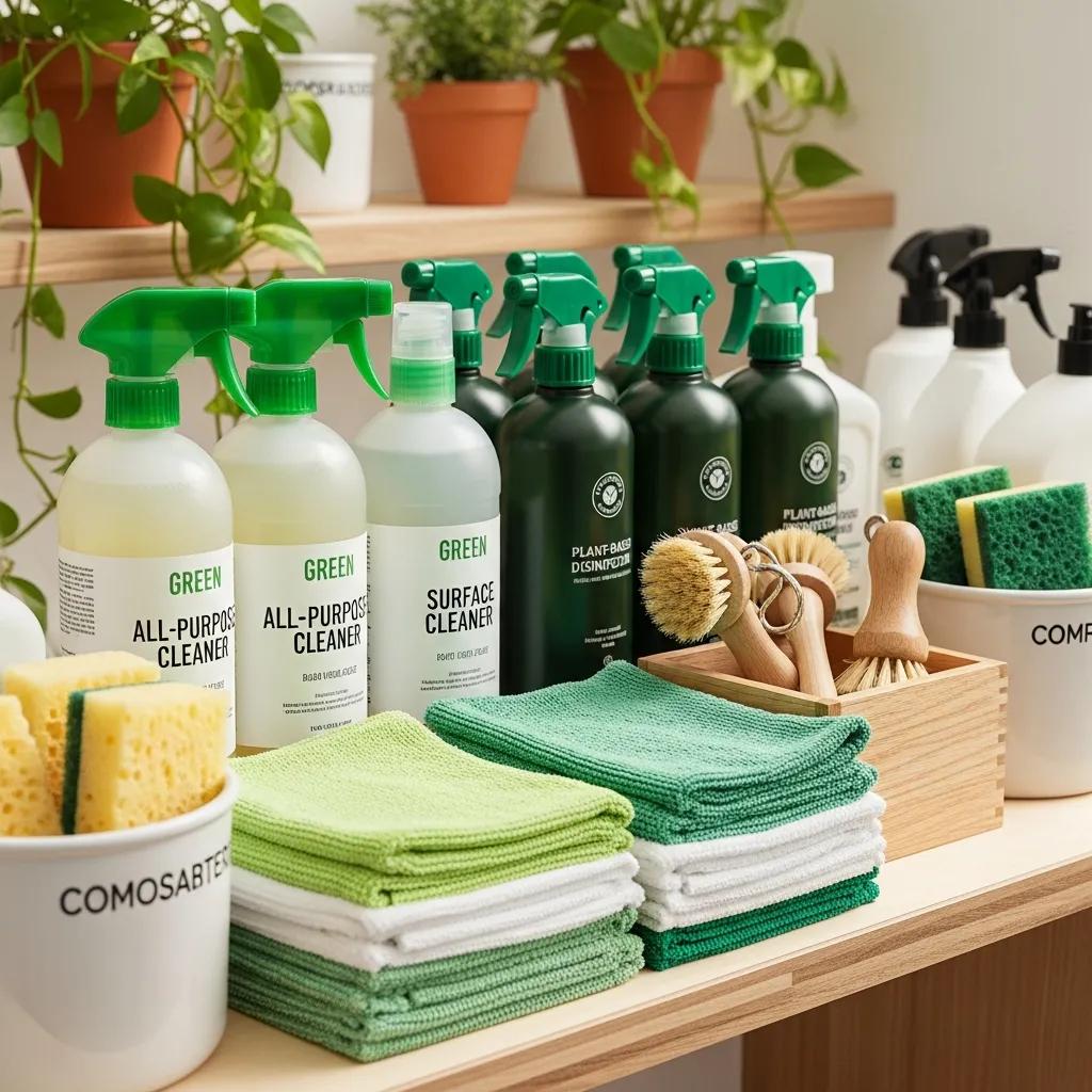 Eco-friendly cleaning products and techniques used to improve sustainability in commercial cleaning