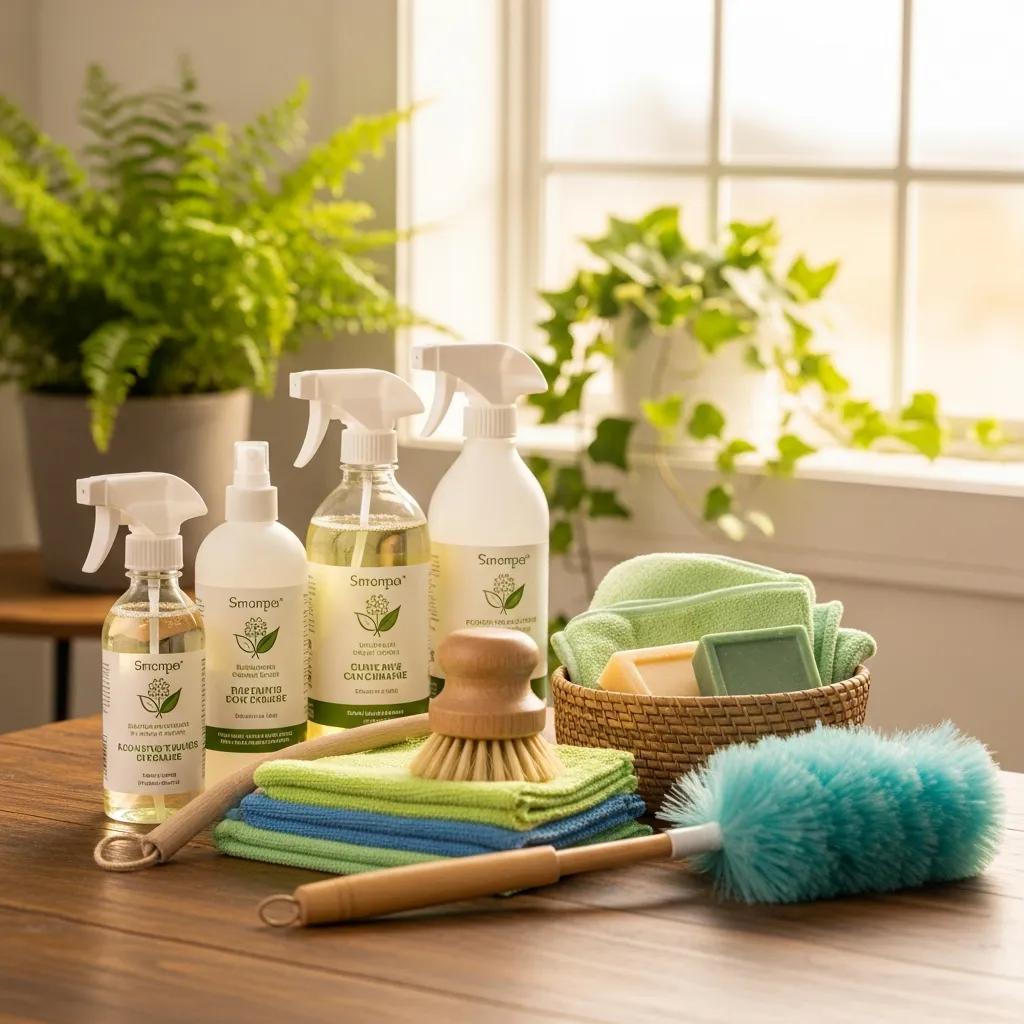 Eco-conscious cleaning supplies and tools — sustainable options available for commercial cleaning programs