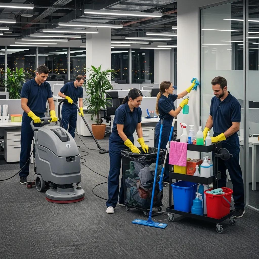 Professional commercial cleaning team enhancing property value and tenant satisfaction