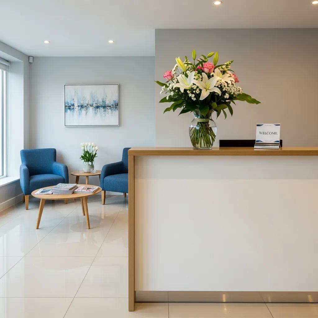 Clean reception area creating a strong first impression for customers