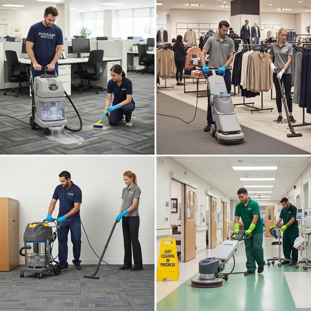 McCoy Maintenance technicians cleaning carpets in office, retail, and medical settings