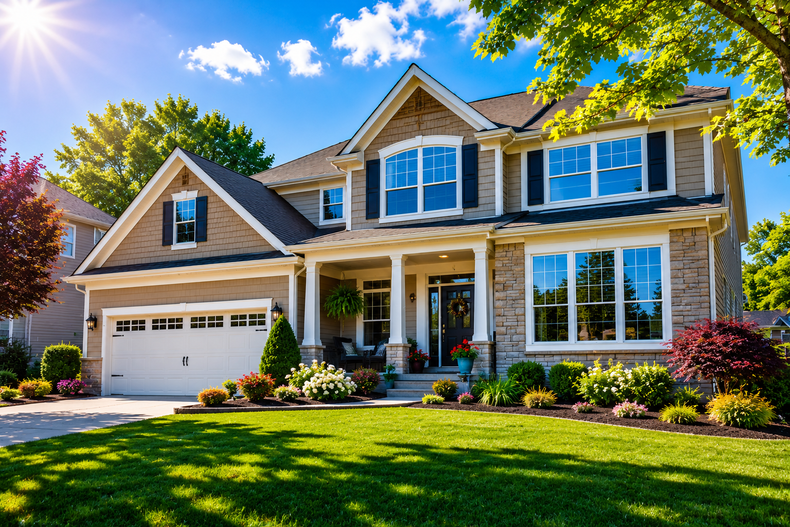 Residential home with clean windows