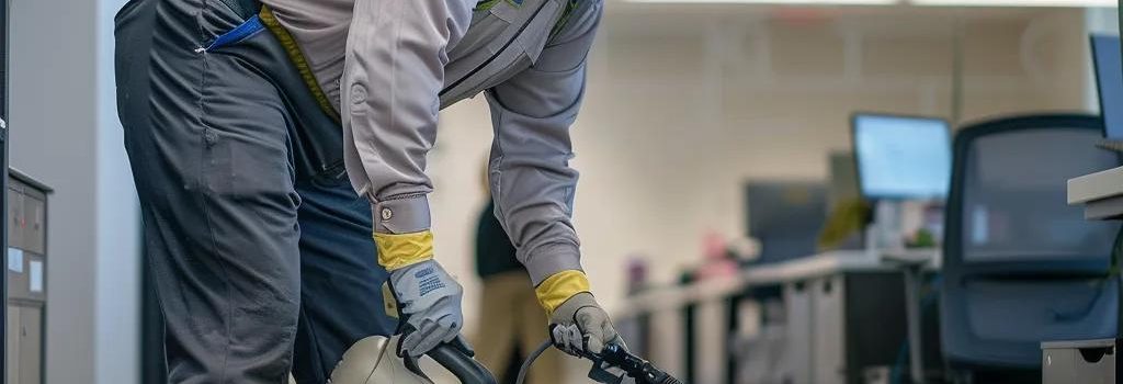 Specialized cleaning services in action within an office setting
